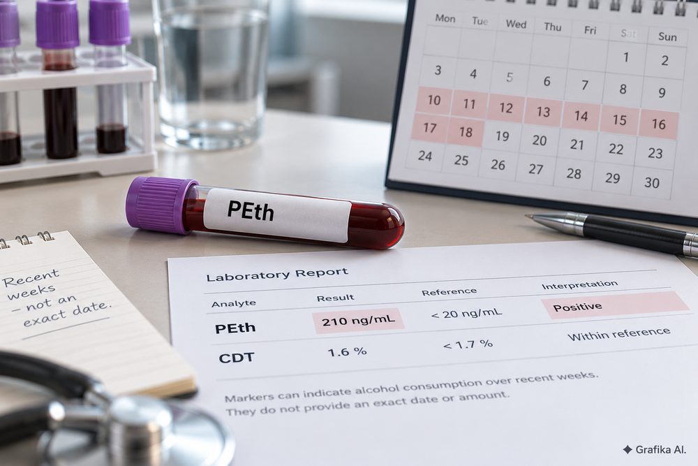 Badanie PEth i CDT z krwi – przykładowy raport laboratoryjny